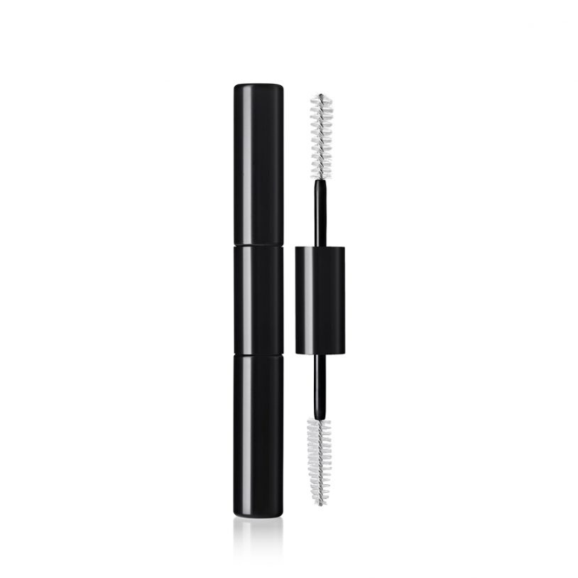 double-ended cosmetics packaging with innovative fibre mascara brush applicator