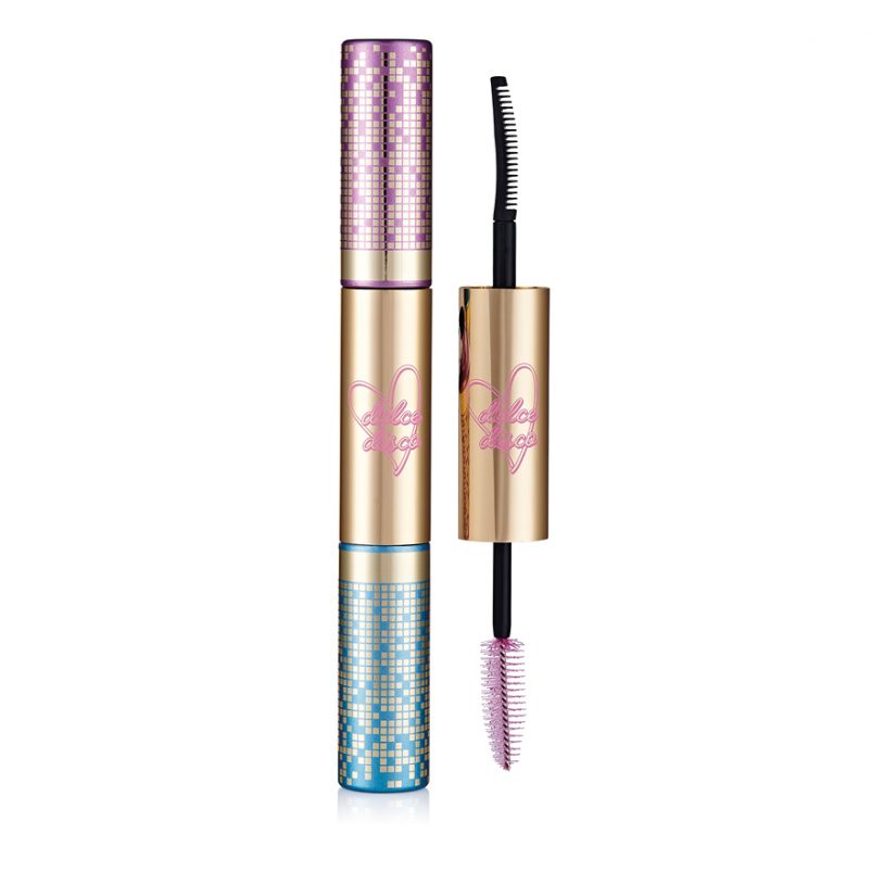 double-ended cosmetics packaging with innovative fibre mascara brush applicator