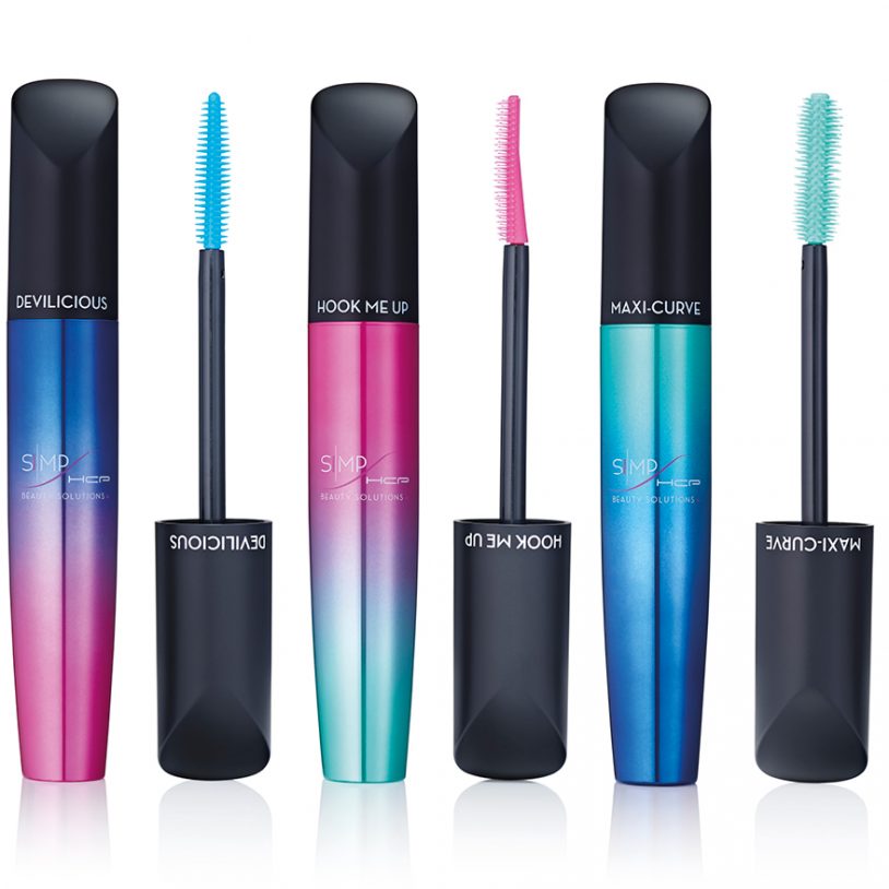 cosmetics packaging with innovative moulded plastic mascara brush applicator