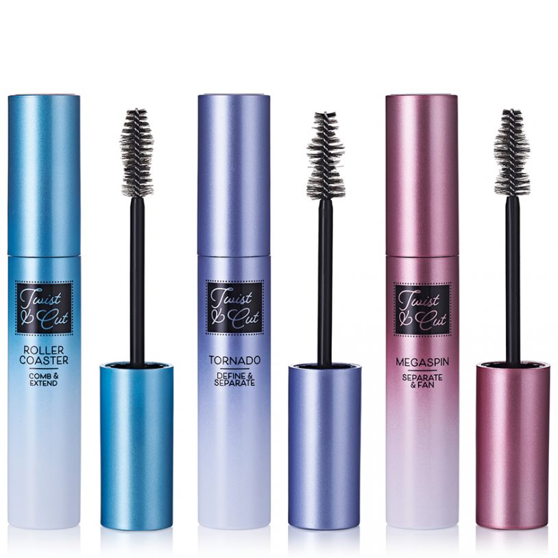 cosmetics packaging with innovative fibre mascara brush applicator