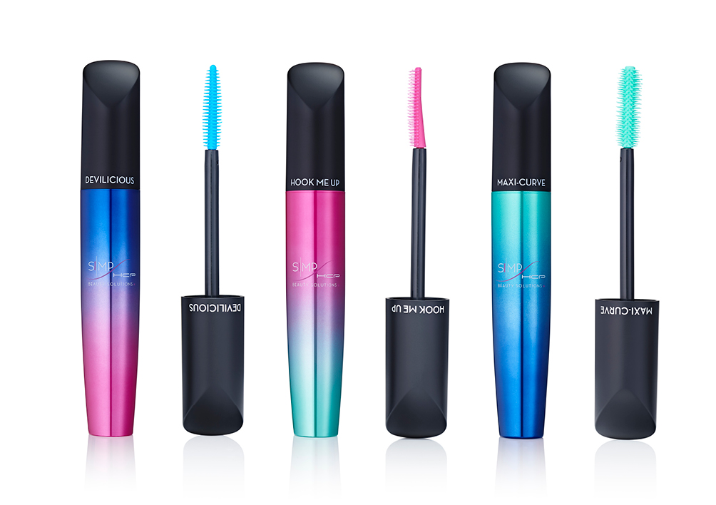 cosmetics packaging with innovative moulded plastic mascara brush applicator