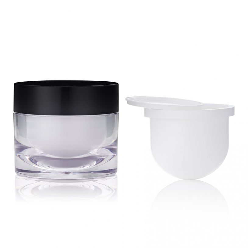 50ml refillable skincare jar for sustainable beauty packaging