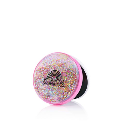 Glitter Storm Radii Round Pressed Powder Compact for beauty and makeup packaging cosmetics