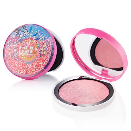 Glitter Storm Pressed Powder Compact for beauty and makeup packaging cosmetics