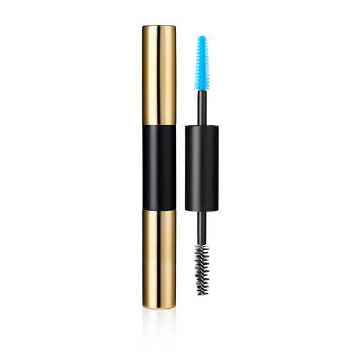 cosmetics packaging with innovative plastic and fibre mascara brush applicator