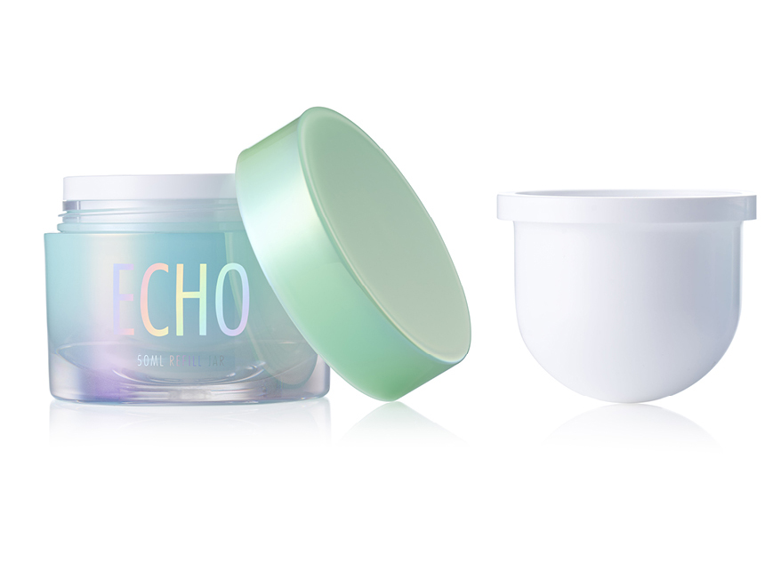 Refillable skincare jar packaging for beauty and cosmetics