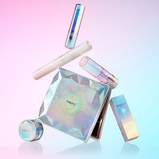 beautiful holographic and iridescent beauty and makeup packaging