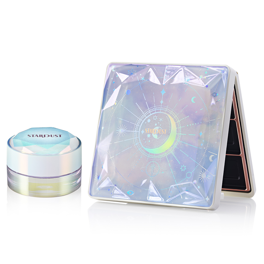 beautiful holographic and iridescent beauty and makeup packaging