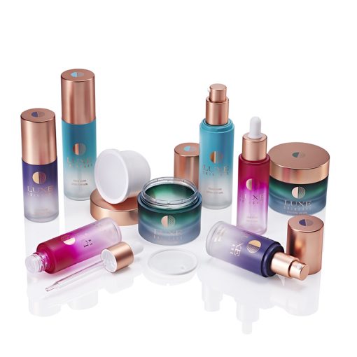 opulent metallic skincare packaging, pumps, bottles, jars - manufactured by HCP Packaging