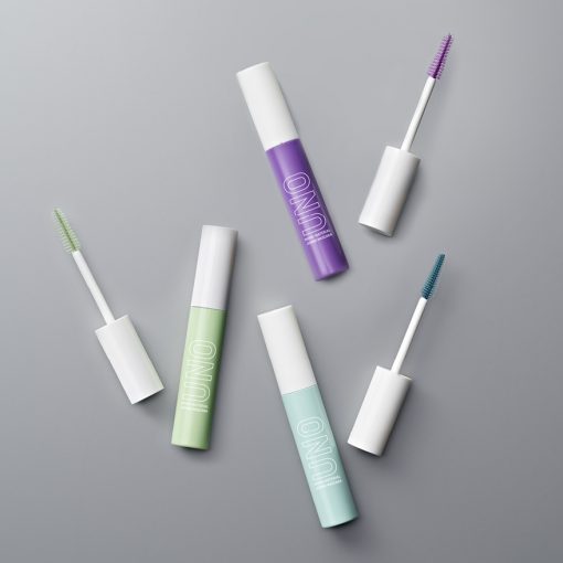 A jumbo, mono-material mascara pack with bio-based brushes - supplied by HCP