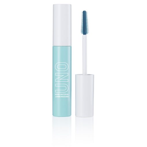 A jumbo, mono-material mascara pack with bio-based brush for volume, separation and curl - supplied by HCP