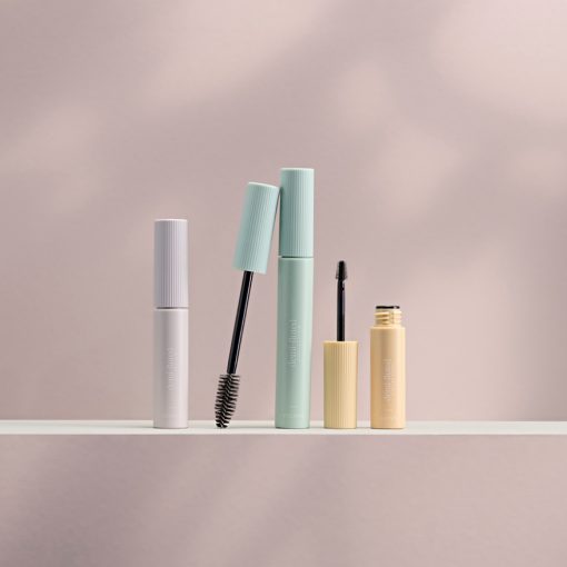 minimalist stock packaging for mascara & brows. Make-up, cosmetics and beauty products. Manufactured by HCP Packaging.