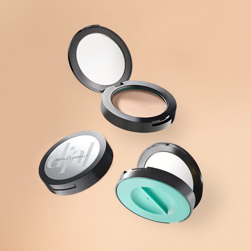 A sustainable refillable pressed powder compact with a patented design - manufactured by HCP Packaging