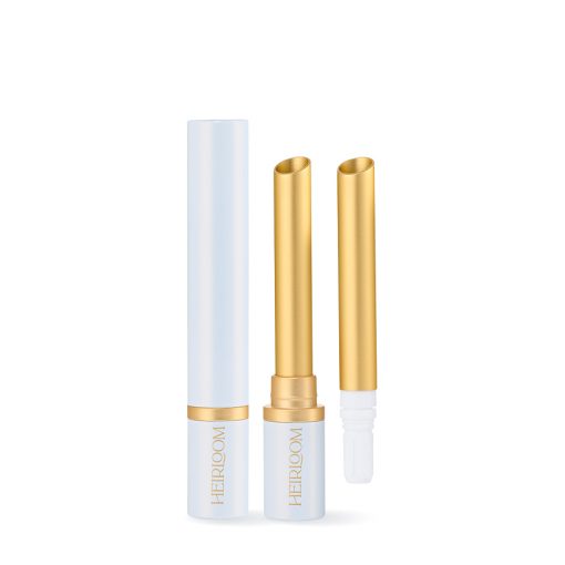 White and gold super-slim refillable lipstick packaging - supplied by HCP