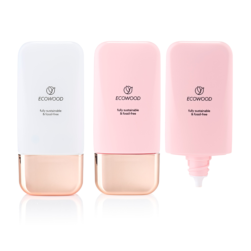 Bio-based sustainable beauty packaging for skincare, foundation, primer, glow drops - supplied by HCP Packaging