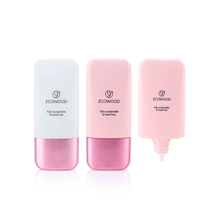 Bio-based sustainable beauty packaging for skincare, foundation, primer, glow drops - supplied by HCP Packaging