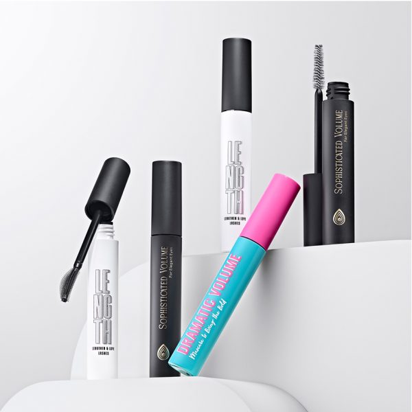 Versatile mascara packaging from the ‘My Mascara Muse’ collection, featuring mono-material PP construction and precision applicator compatibility