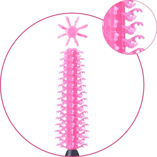 Detailed view of a precision-moulded mascara applicator showcasing micro-engineered bristles for defined lash separation and even product distribution.