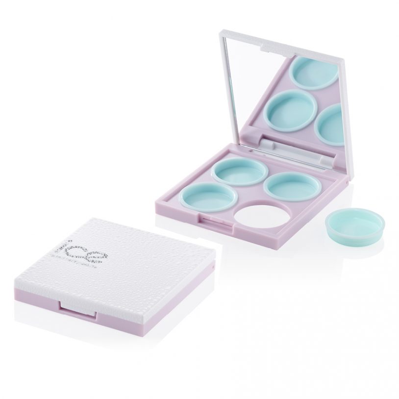 HCP's Ice Quad Refill Palette - sustainable beauty packaging for eyeshadow, brows and makeup products.