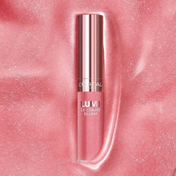 LUMI Le Liquid Blush with opulent rose gold cap and foil graphics, in 15mm HCP packaging